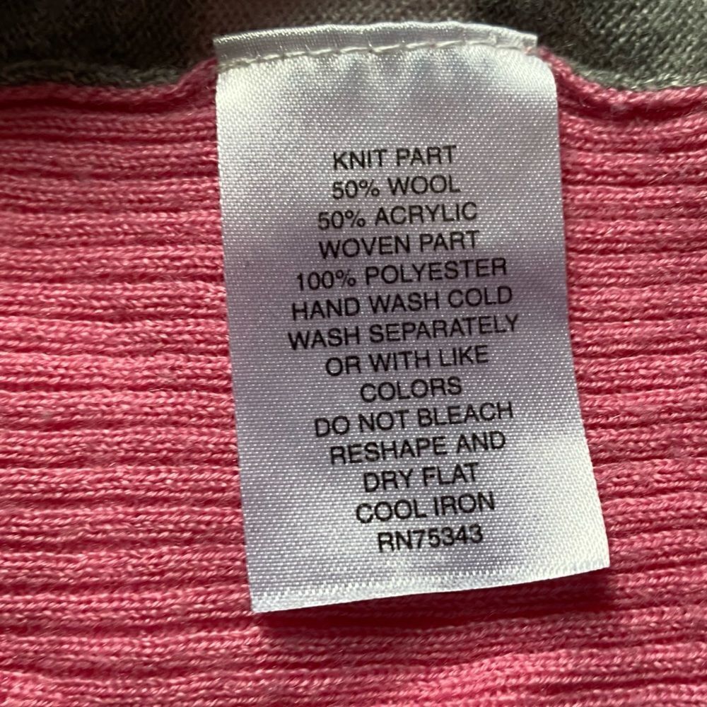 Clements Ribeiro Open Front Sweater Wool Blend Pink Floral Womens Size Small - Picture 10 of 10